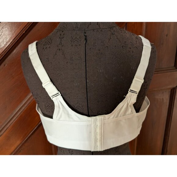 Glamorise Womens Full Figure White Cotton Lace Support Bra Size 42DD - Picture 3 of 7